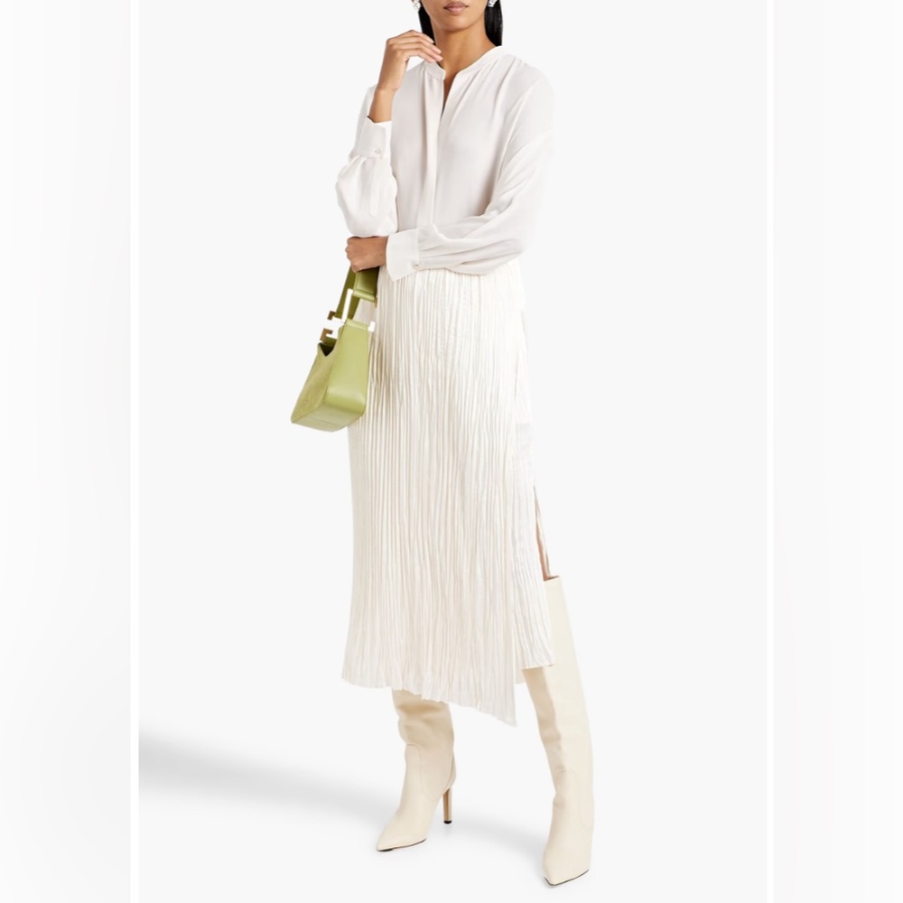 VINCE -  satin-crepe midi skirt